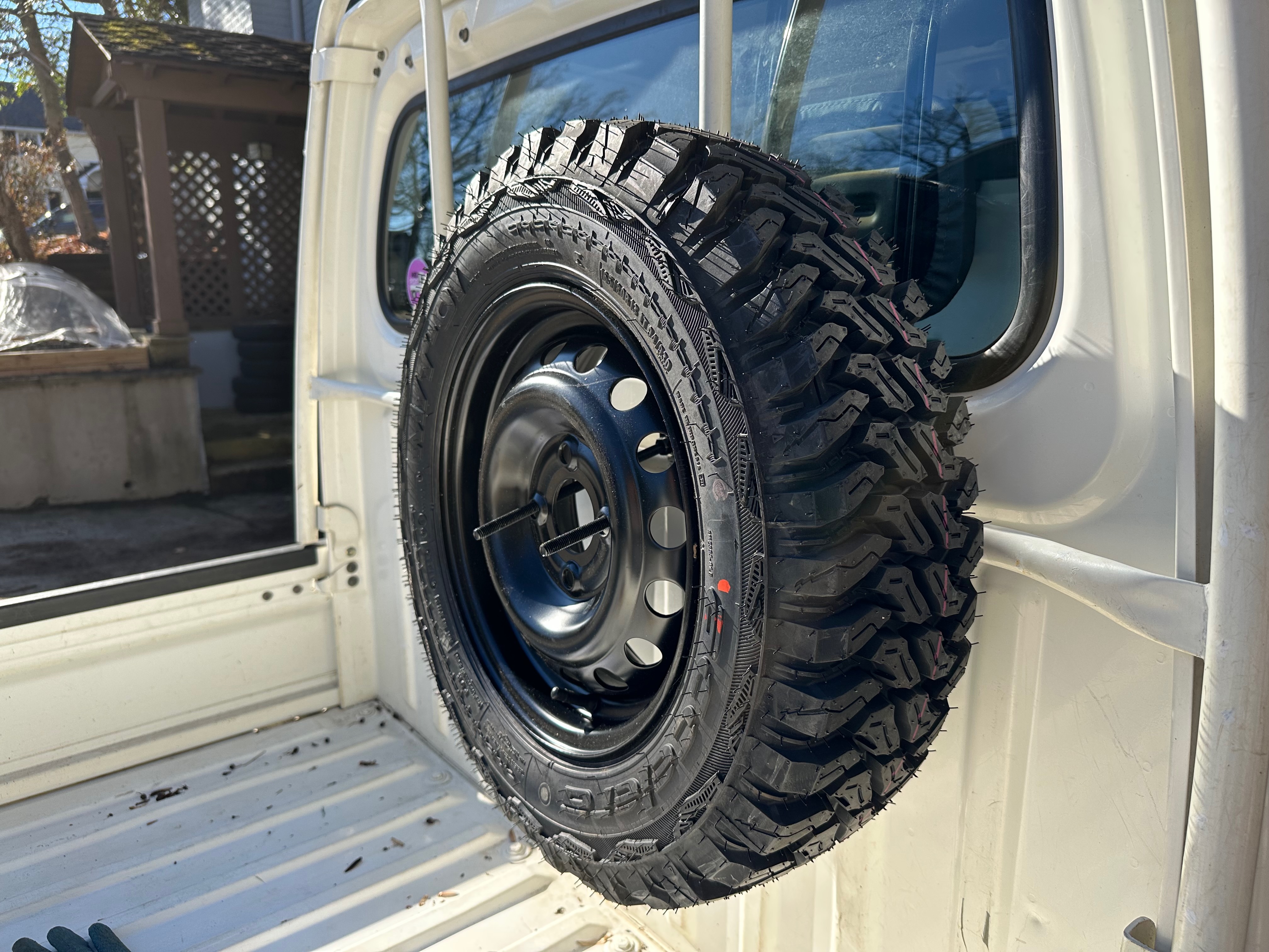 mounted tire up close